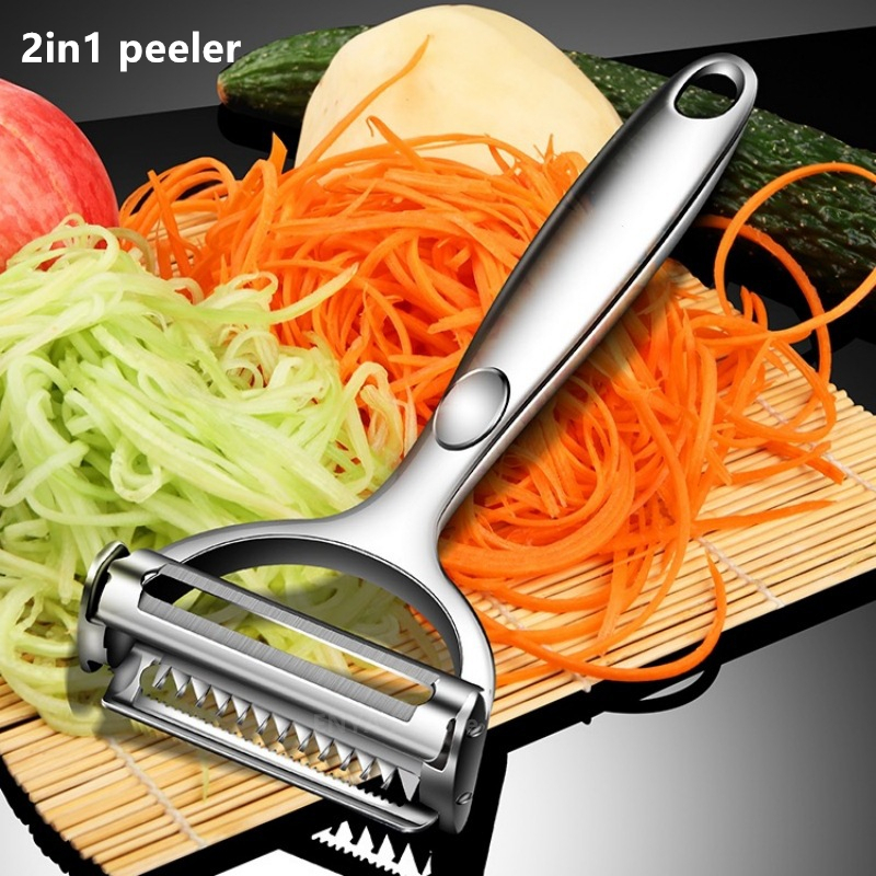 Kitchen Gadgets Luxury - 2in1 Stainless Steel Vegetable Peeler Potato