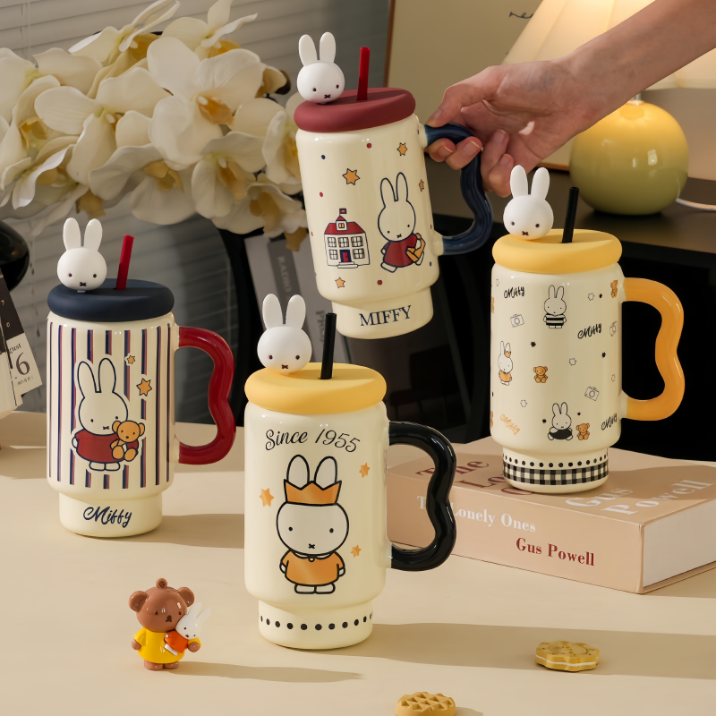 Kitchen Gadgets Aliexpress - Kawaii Miffy Ceramic Straw Cup 660ML