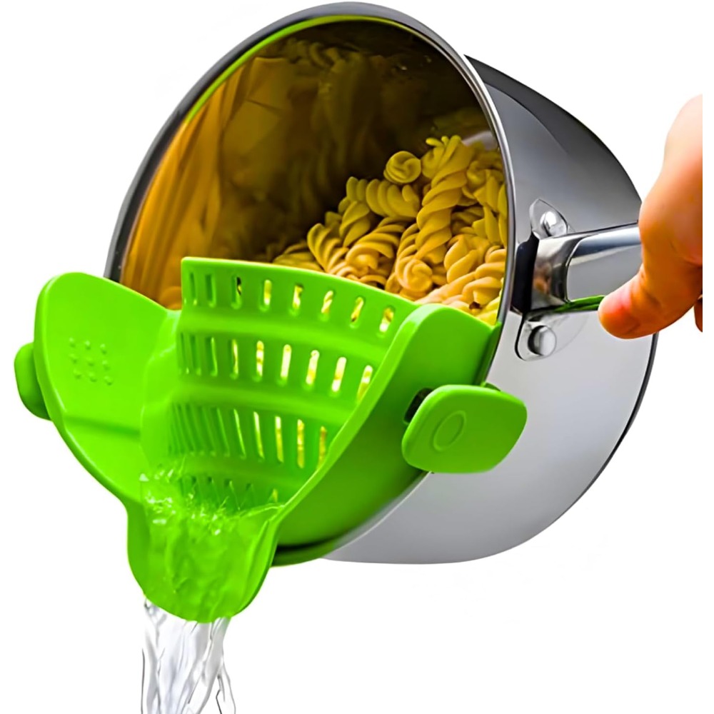 Kitchen Gadgets Green - Clip On Strainer for Pots and