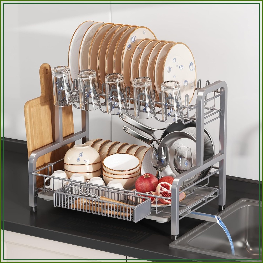 Stainless Steel Strainer - 2 Tier Dish Drying Rack for