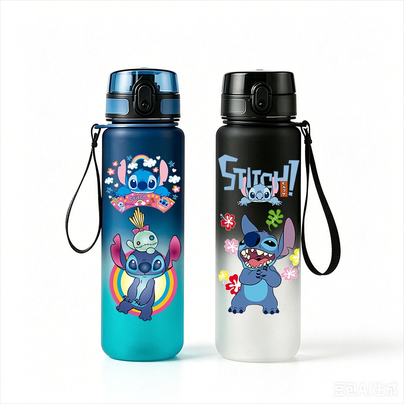 Kitchen Gadgets Aliexpress - Stitch Anime Water Bottle 650ml Leakproof