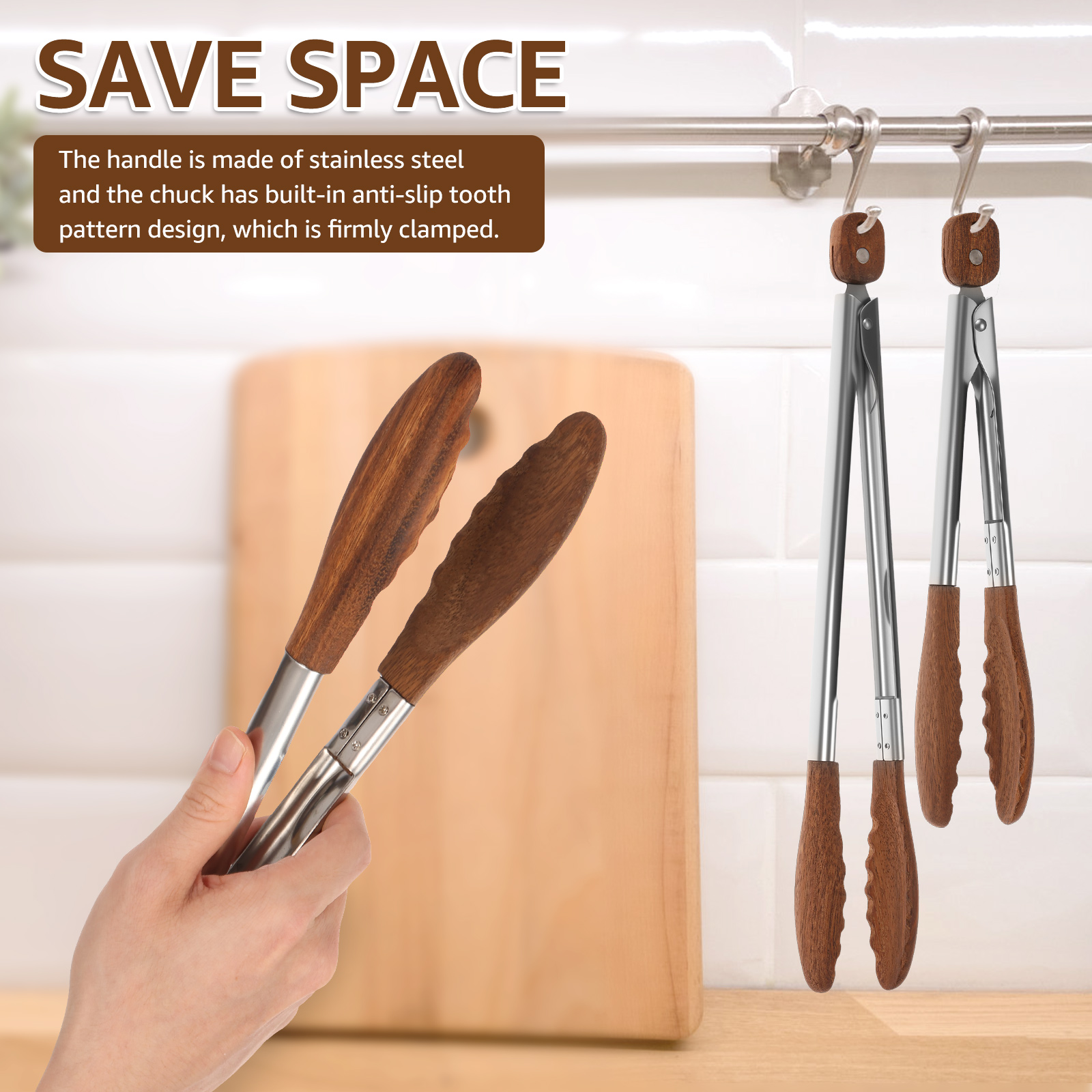 2/3 Pcs Food Tongs Walnut Wood - Kitchen Gadgets Sale incelemesi ve fiyatı