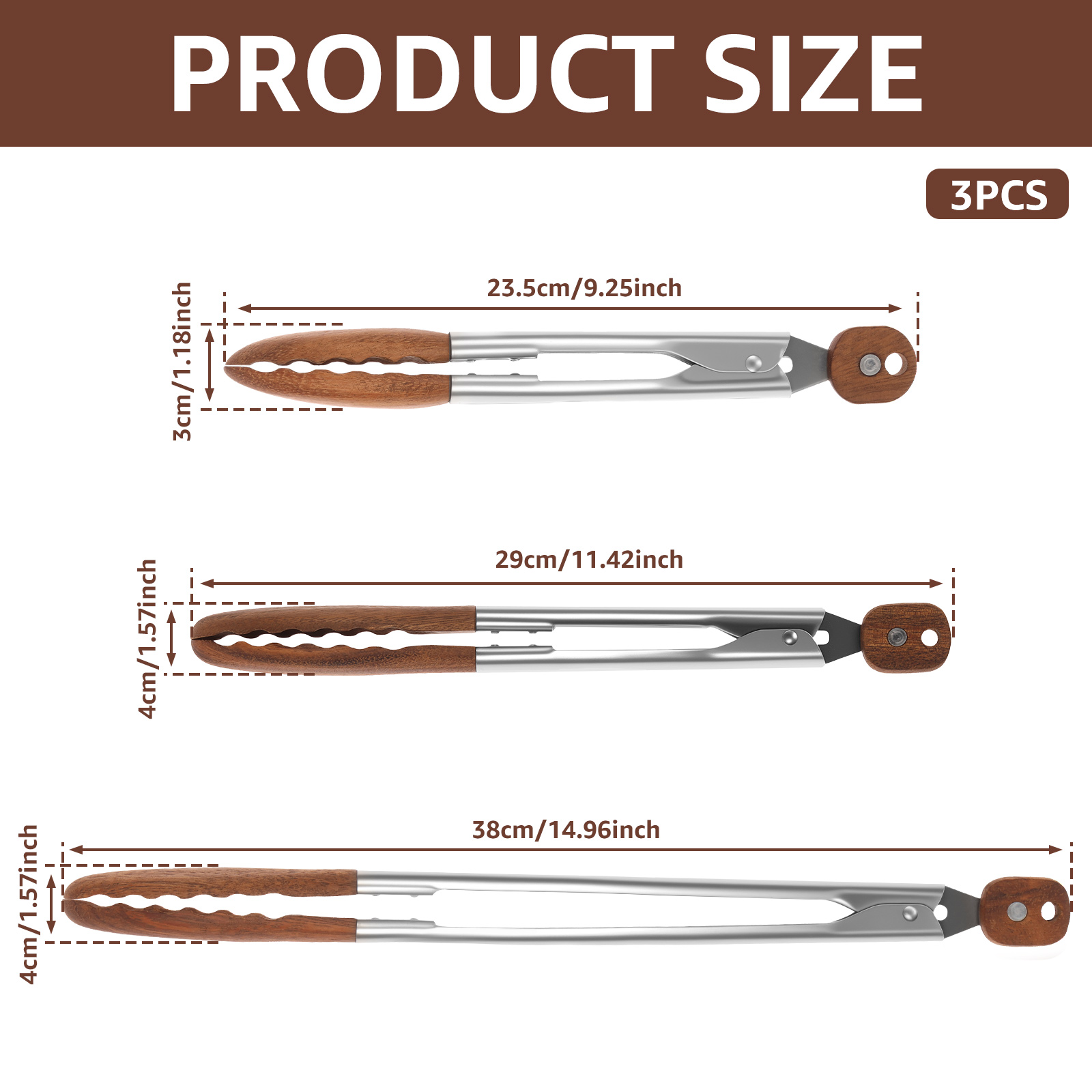 2/3 Pcs Food Tongs Walnut Wood - Kitchen Gadgets Sale incelemesi ve fiyatı