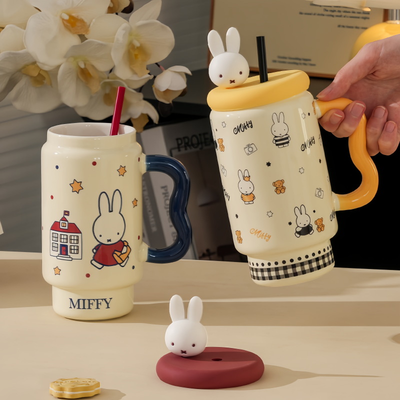 Kawaii Miffy Ceramic Straw Cup - Kitchen Gadgets Aliexpress incelemesi ve fiyatı