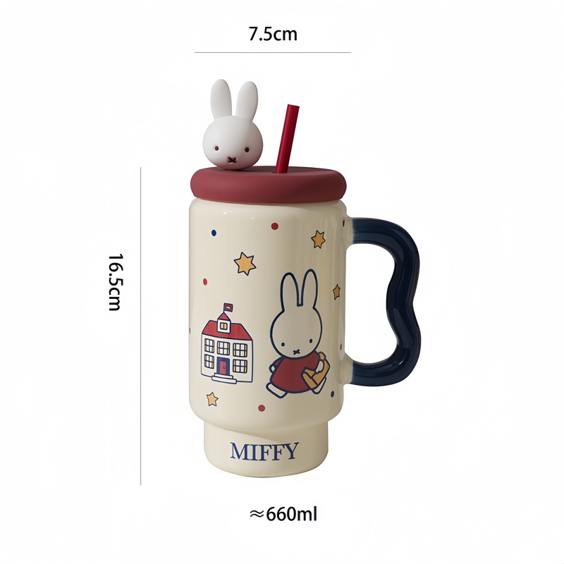 Kawaii Miffy Ceramic Straw Cup - Kitchen Gadgets Aliexpress incelemesi ve fiyatı