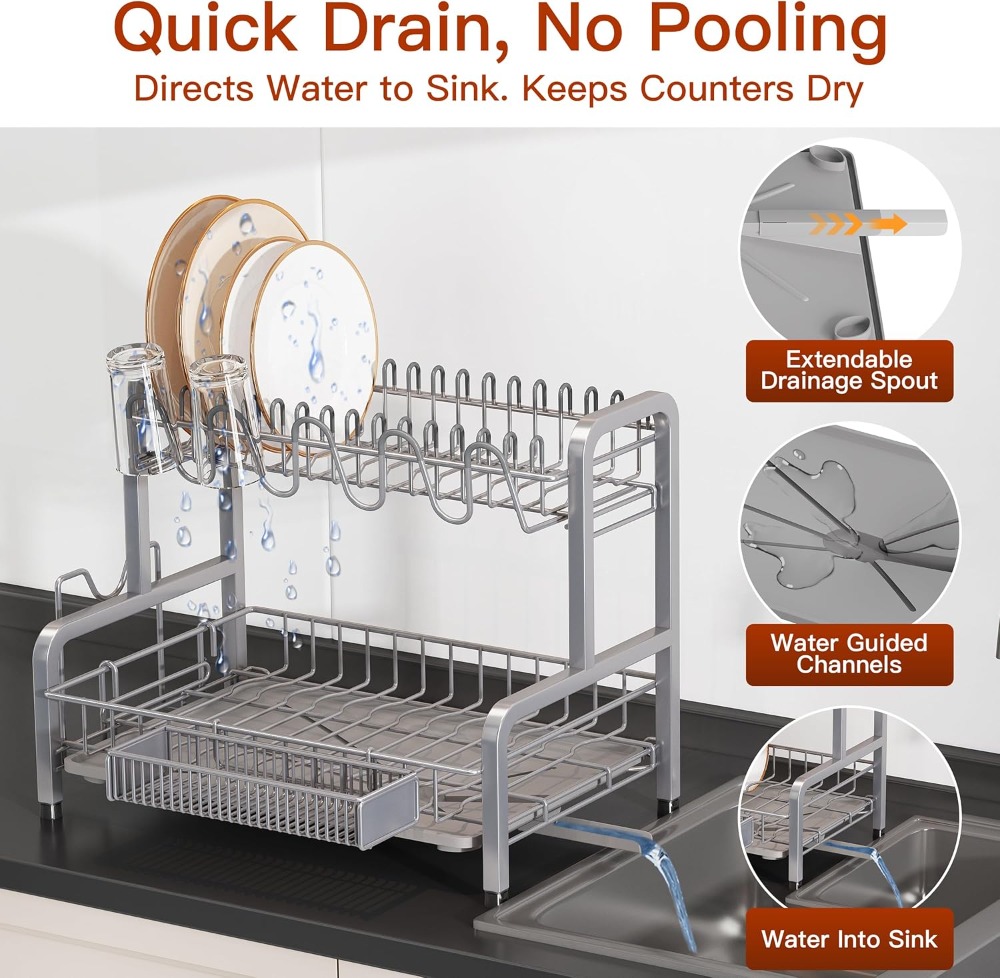 2 Tier Dish Drying Rack for Ki - Stainless Steel Strainer incelemesi ve fiyatı