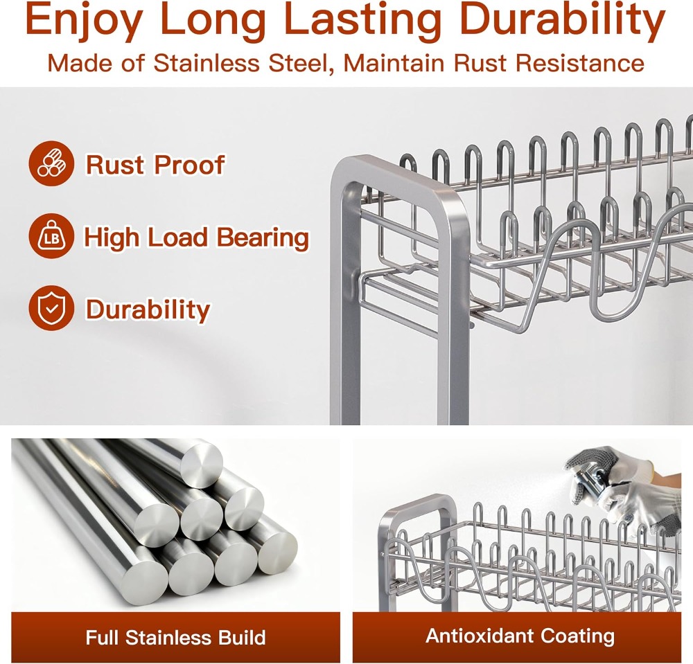 2 Tier Dish Drying Rack for Ki - Stainless Steel Strainer incelemesi ve fiyatı