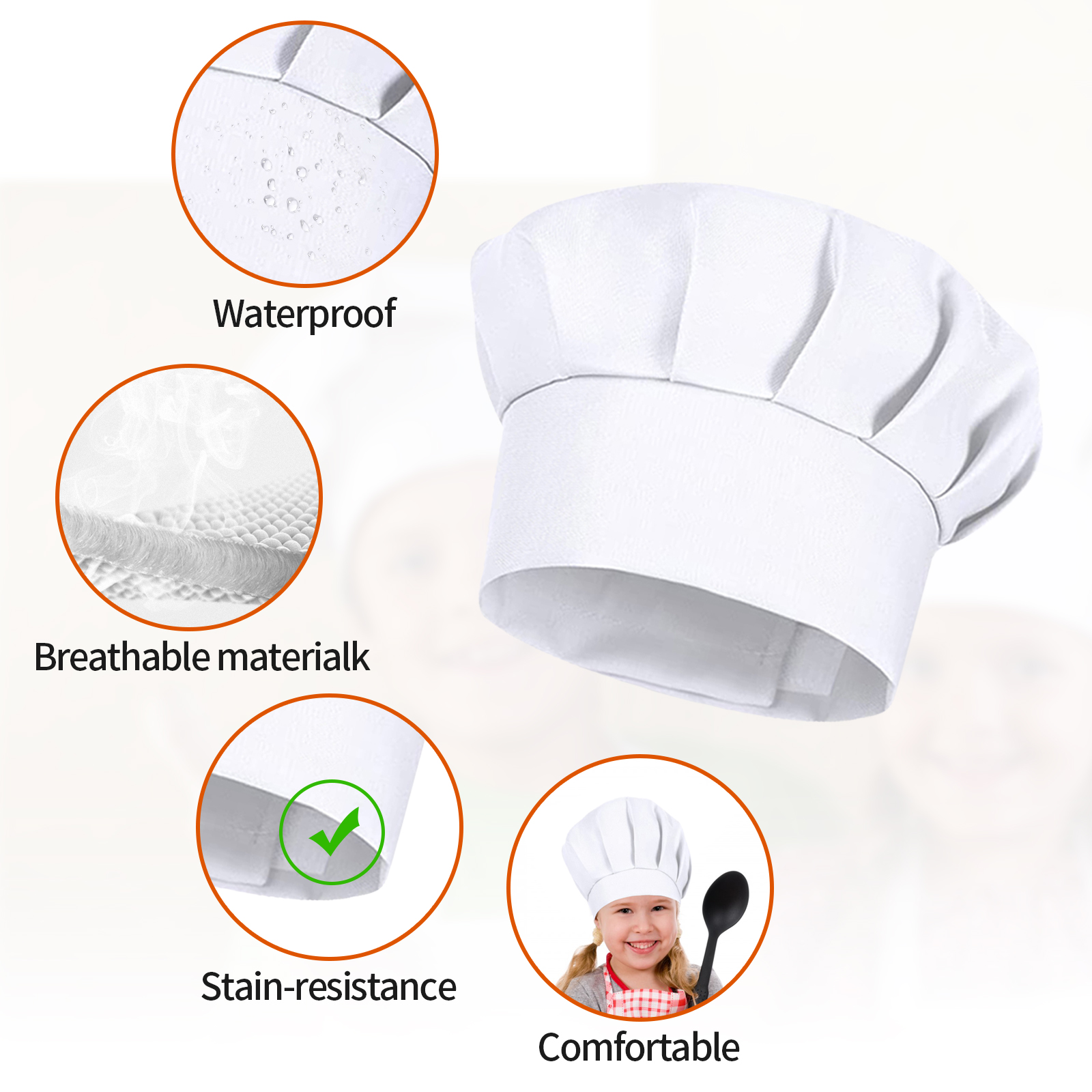 4PCS White Party Cap Hat Costu - Kitchen Gadgets Sale incelemesi ve fiyatı